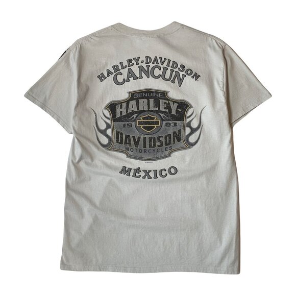 Harley Davidson Eagle AOP Cancun Mexico Tee M - Picture 2 of 5